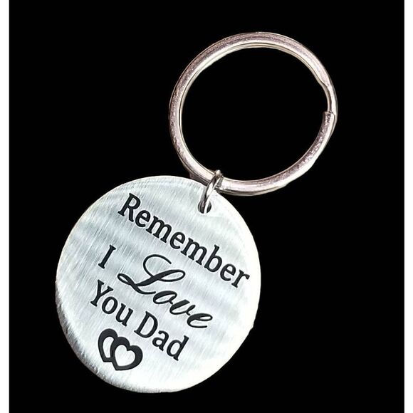 Stainless Steel Gift " Remember I love you,  Dad " Father Keychain BRAND NEW - Picture 3 of 10